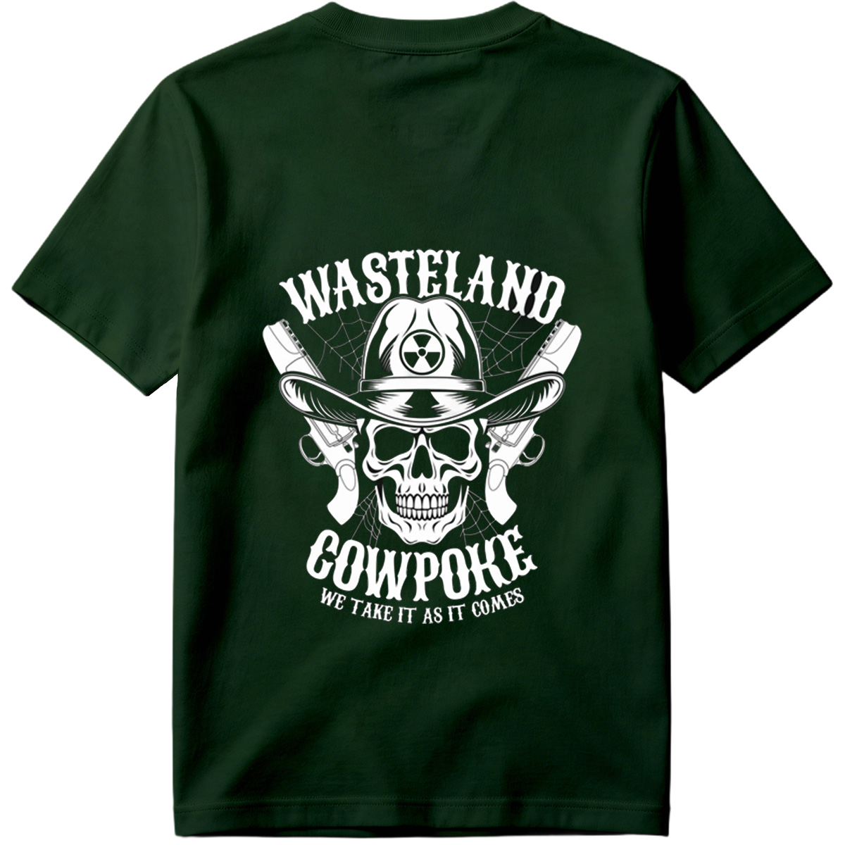 Wasteland Cowpoke: Skull with Cowboy Hat and Revolvers - Tee