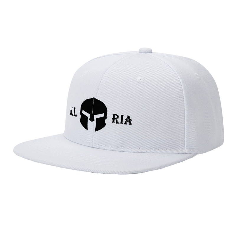 Flat Brim Baseball Cap Black Sparta Helmet Logo Streetwear Underground Skate Style for Basketball Court Skate Park Urban Lifestyle Skaters Rappers Streetwear Enthusiasts