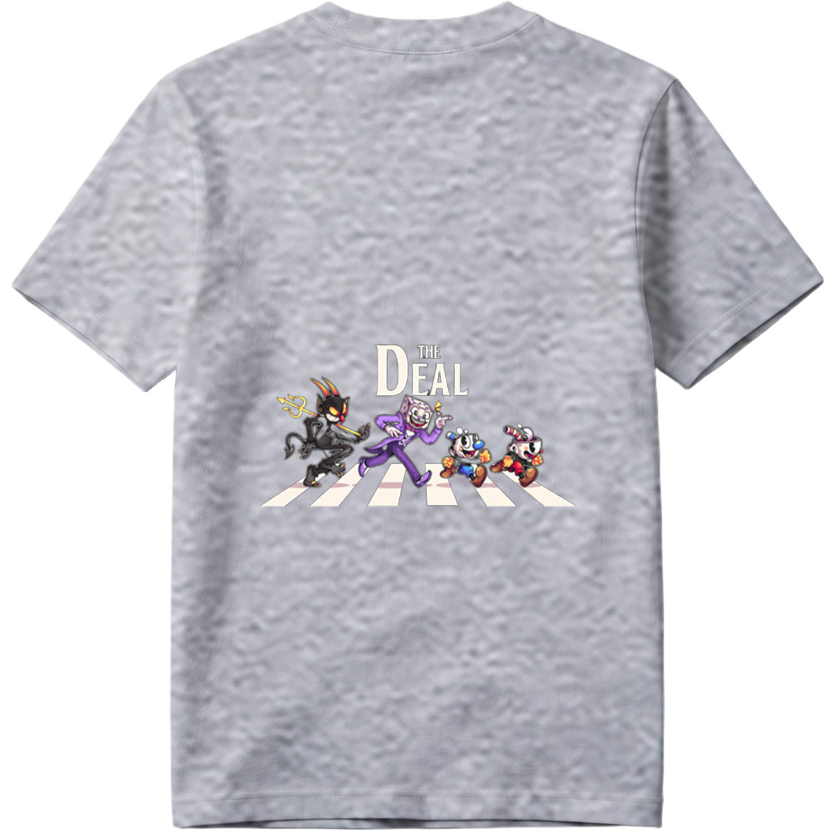 Cuphead, The Devil, and Mugman Crossing the Street – 