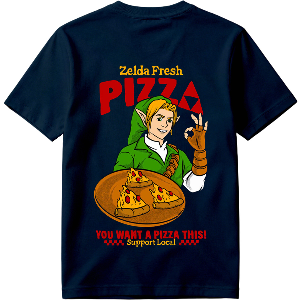 Zelda Fresh Pizza: Link Serves Pizza with a Smile - Tee