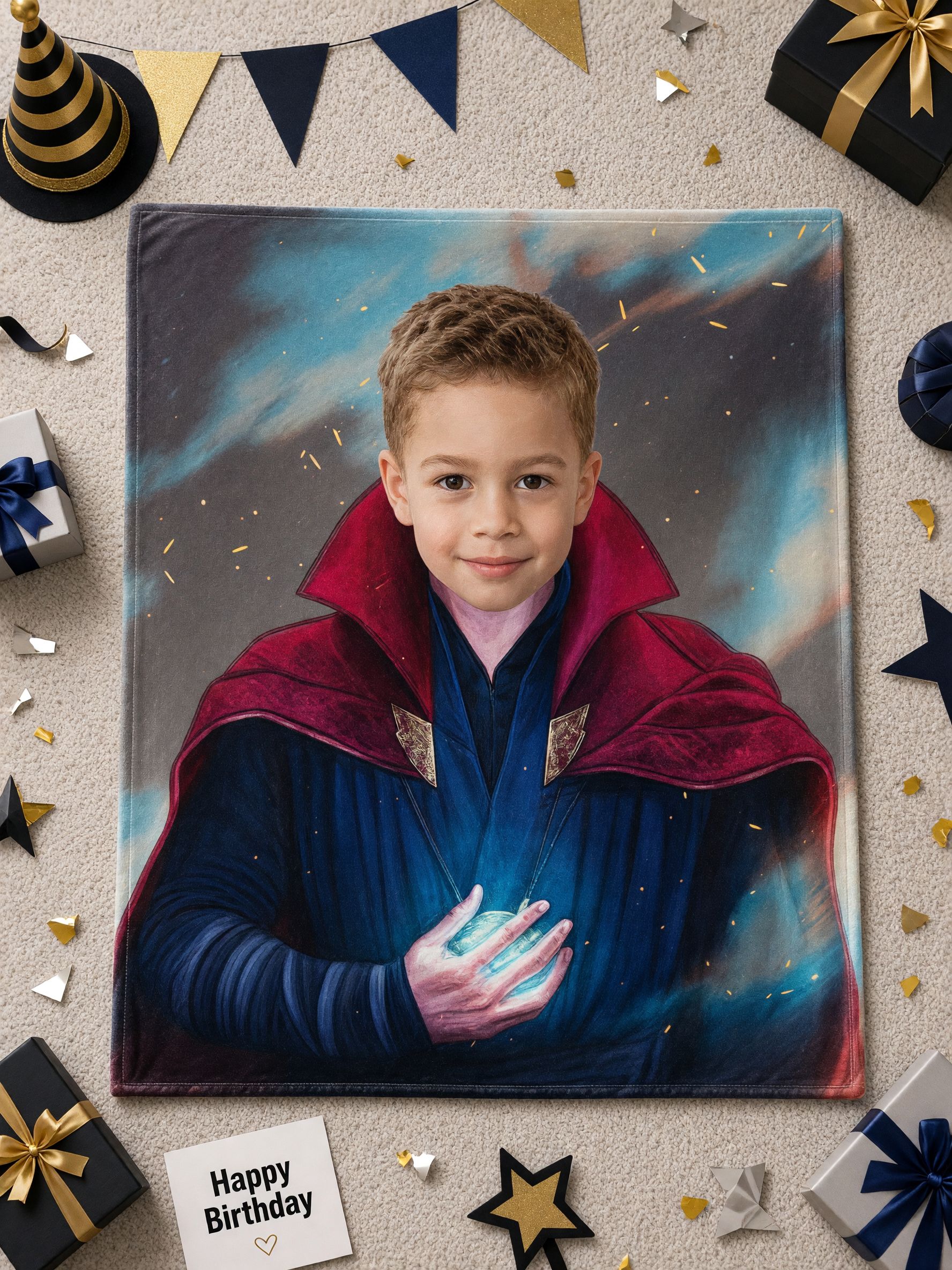 Custom Photo Face Blanket Personalized Superhero Portrait Soft Flannel Throw Lightweight Anti Pilling Fleece Couch Bed