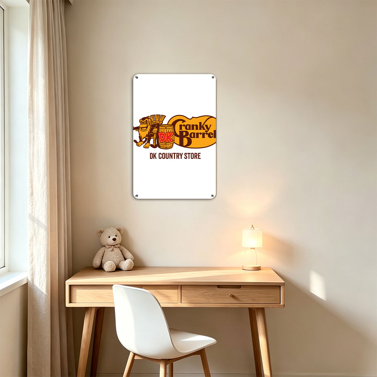 Donkey Kong Cranky Barrel DK Country Store Logo - painting