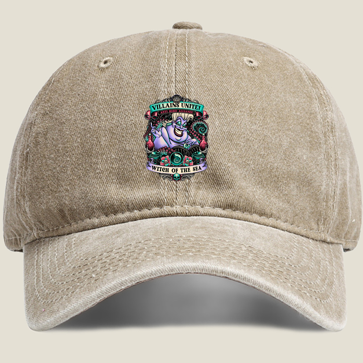 Villains Unite! Ursula - Witch of the Sea - Washed Denim - Baseball Cap