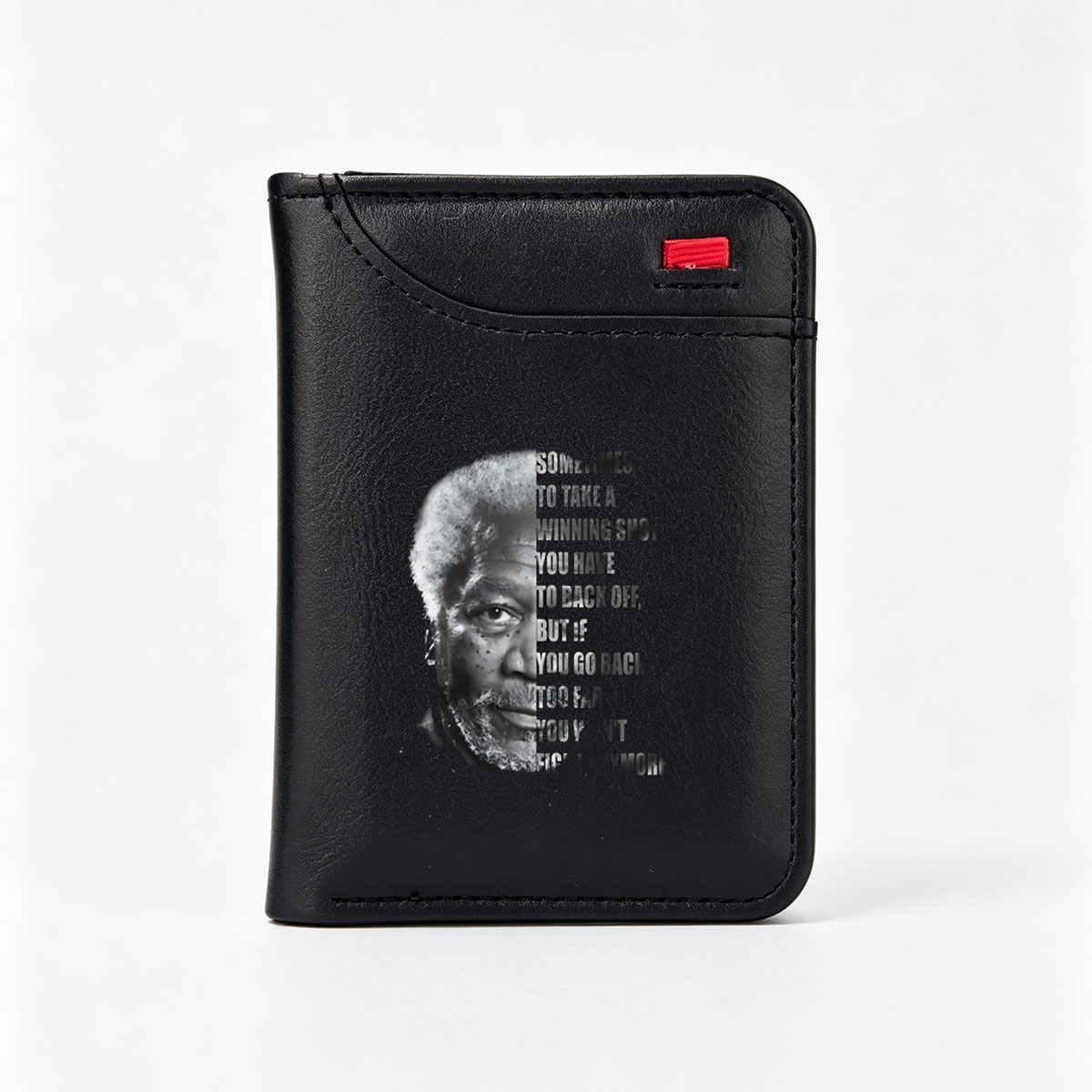 Morgan Freeman Quote on Strategy and Balance - Vertical Style Wallet