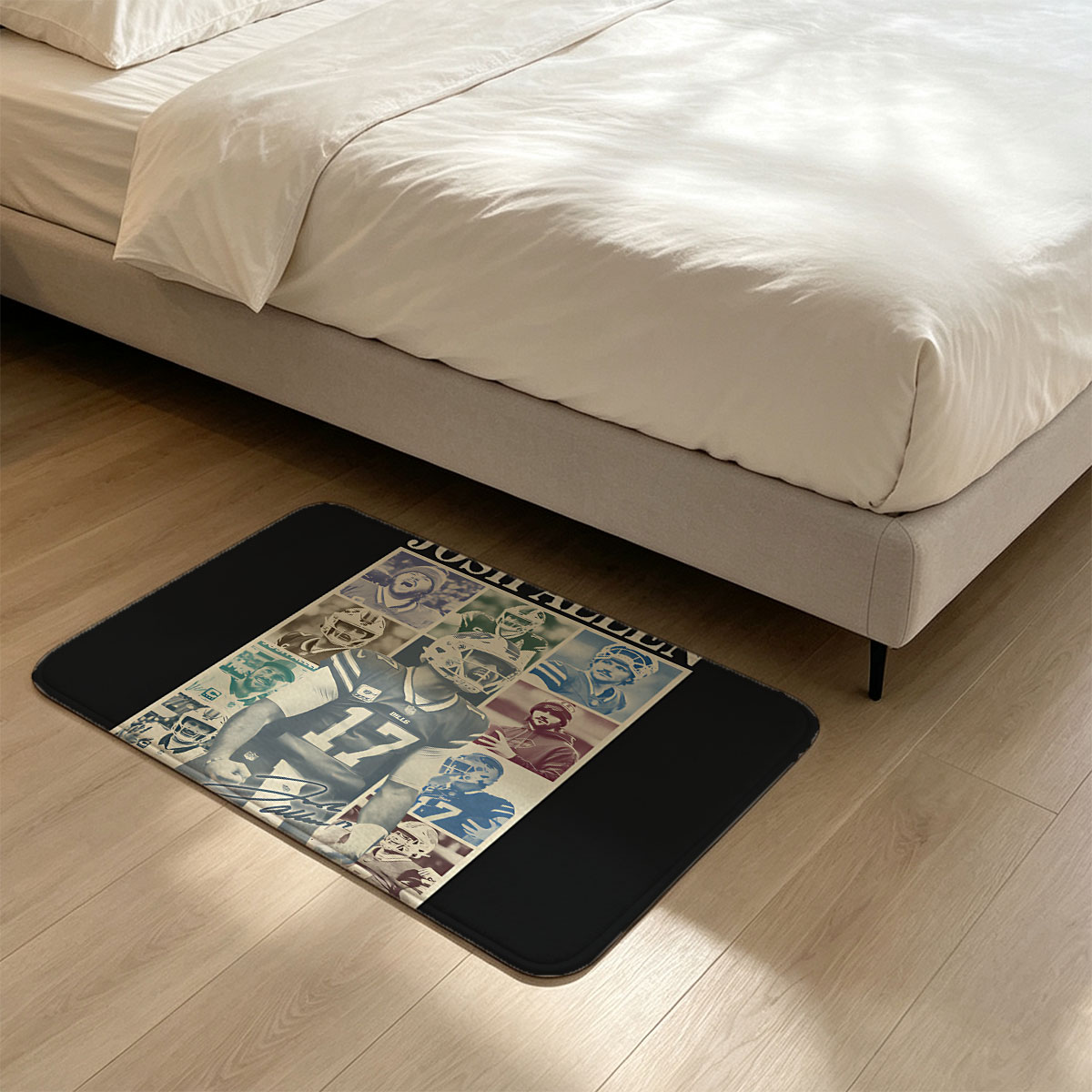 Josh Allen: Buffalo Bills Quarterback Collage - Flannel floor mat