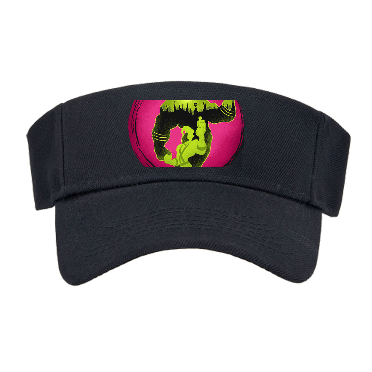 Green Goo Wizard and Warrior Duel on Pink Orb Background -  Visor cap