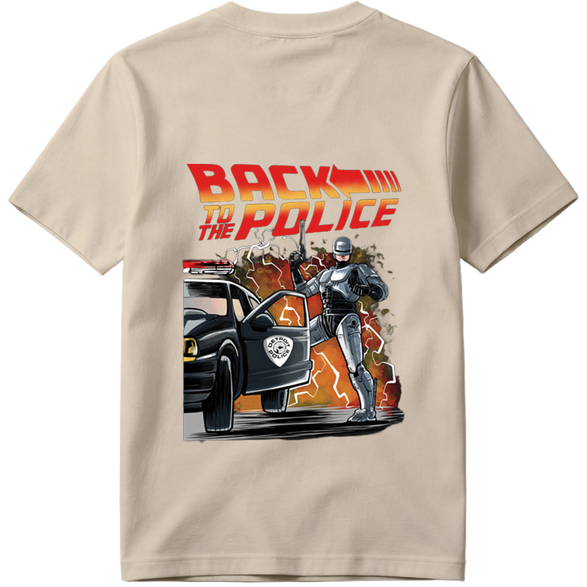 Back to the Police: RoboCop and Detroit Police Car - Tee