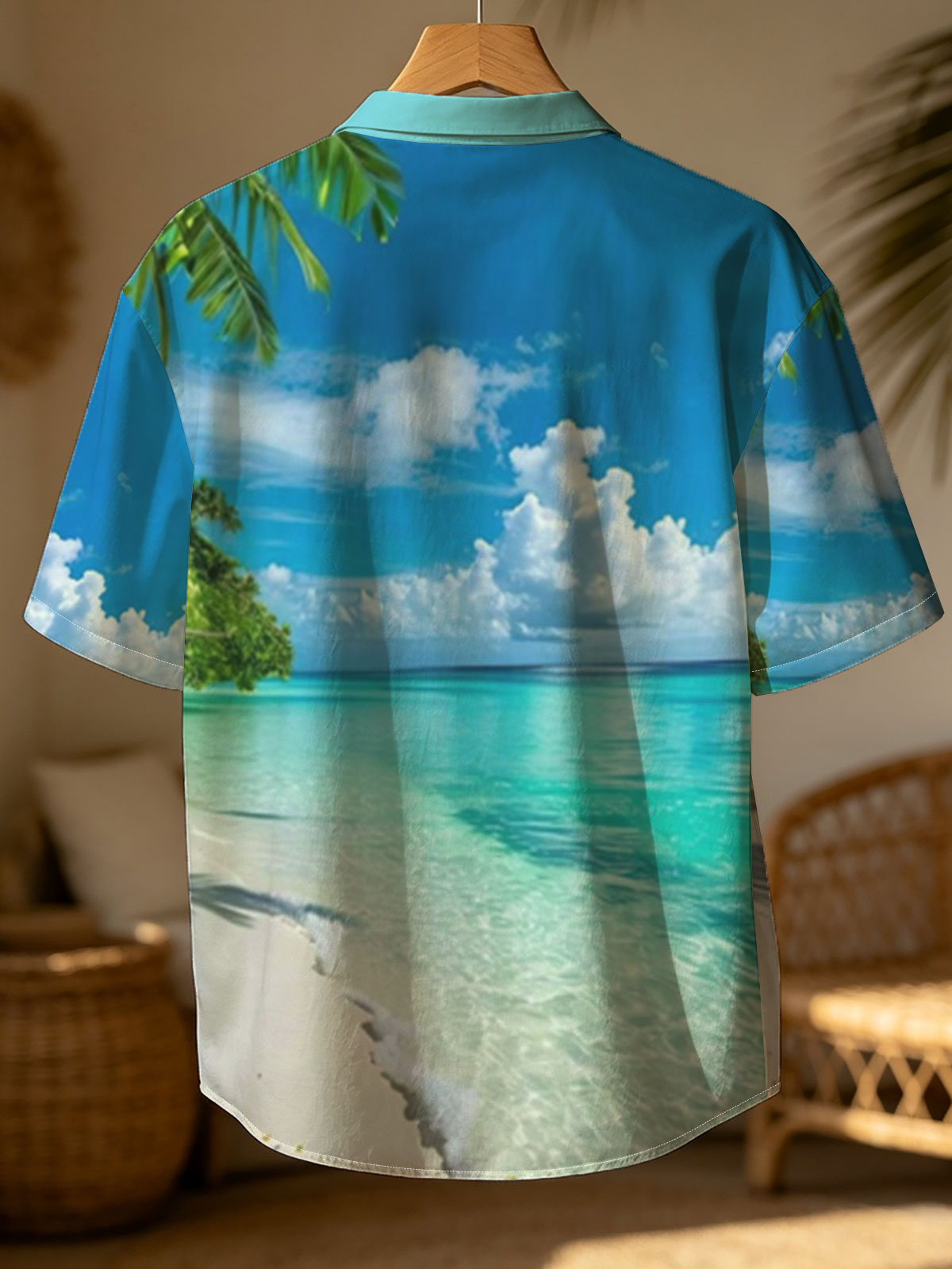 Tropical Beach with Crystal Clear Waters and Palm Trees -  Shirt