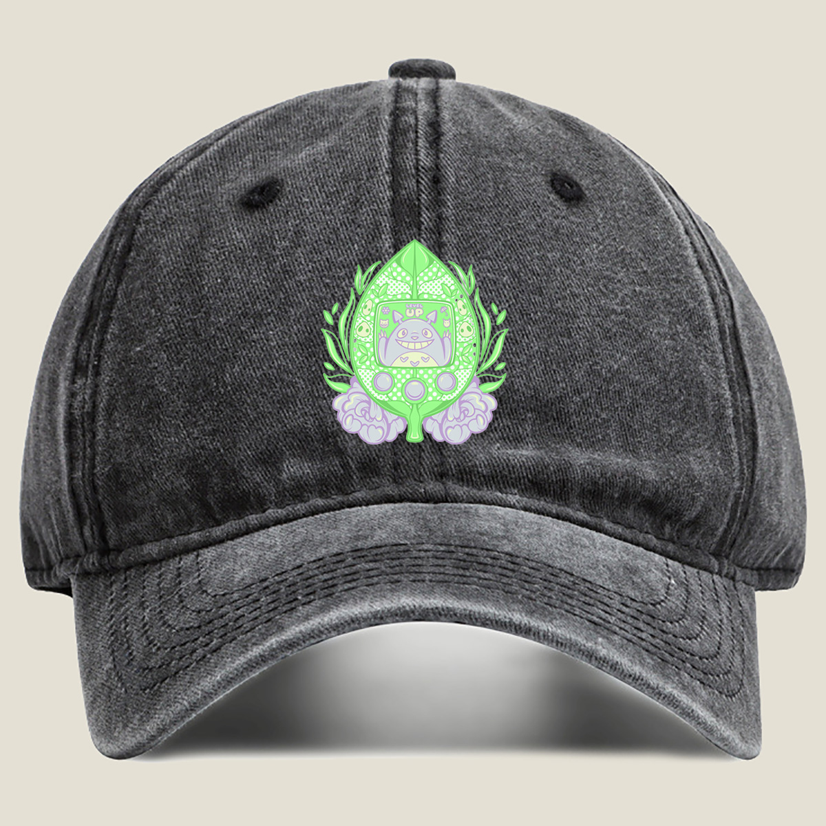 Totoro Tamagotchi Level Up - Washed Denim - Baseball Cap