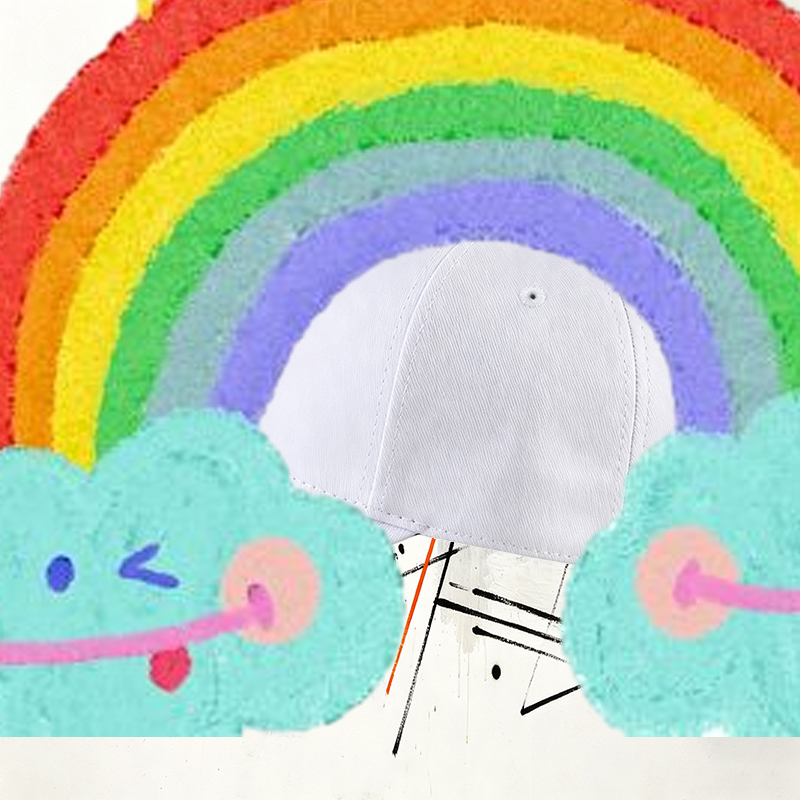 Unisex Classic Baseball Cap with Rainbow Clouds and Hearts Print | Casual Outdoor Sun Hat for Teens and Young Adults | Perfect for Everyday Wear, Travel, and Beach Activities