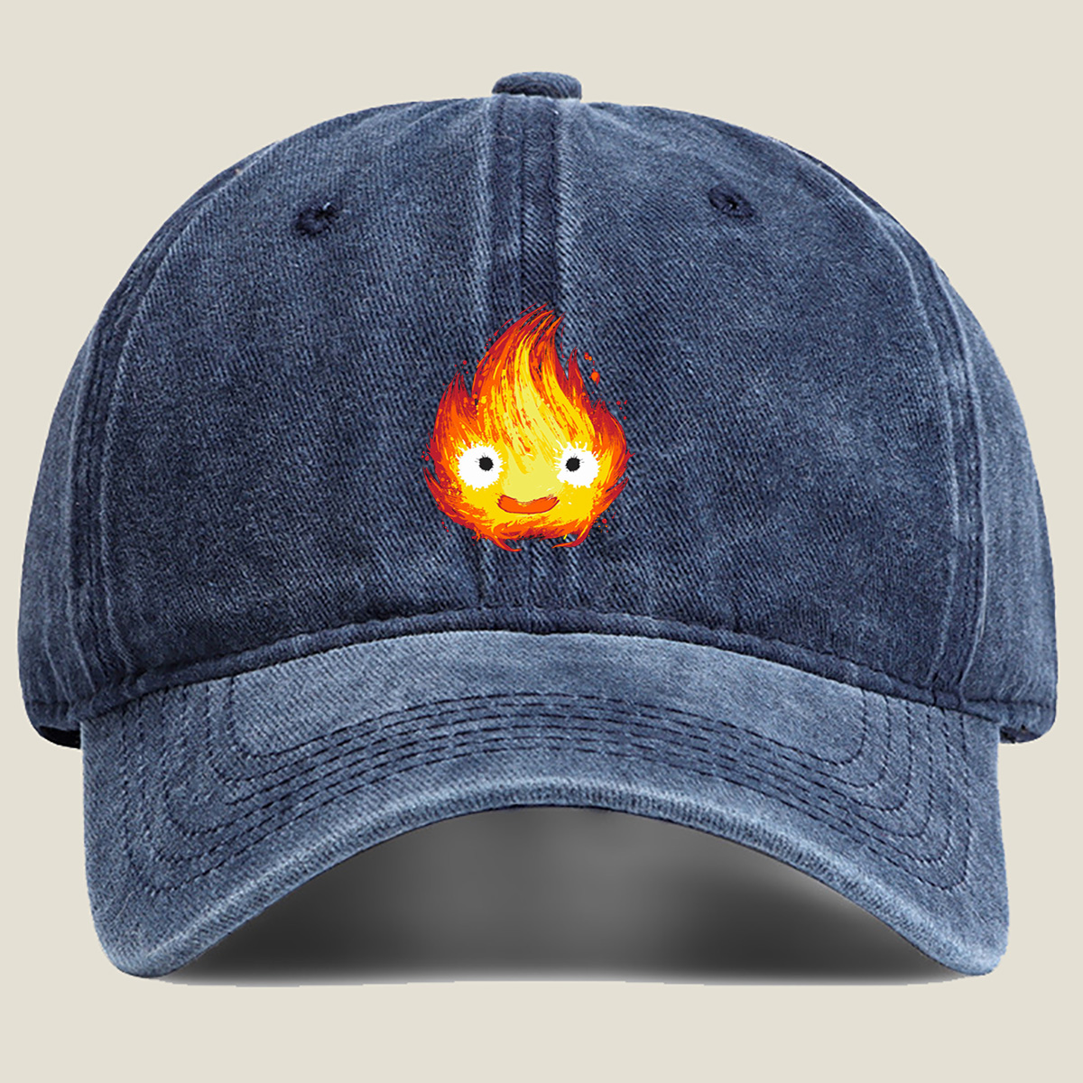 Fire Elemental Character - Washed Denim - Baseball Cap