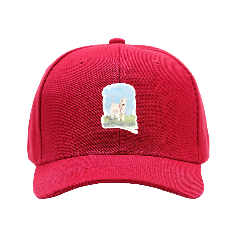 1pc New Baseball Cap with Adorable Dog Print and Red Leash Design, Unisex Adjustable Hat for Outdoor Activities, Perfect for Pet Lovers and Casual Wear