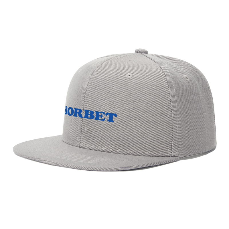 Flat Brim Baseball Cap Borbet Logo Print Streetwear Underground Skate Style for Basketball Court Skate Park Urban Lifestyle Skaters Rappers Streetwear Enthusiasts