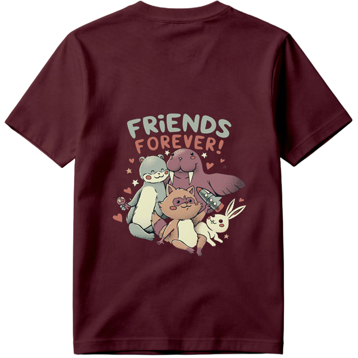 Friends Forever: Otter, Walrus, Cat, and Rabbit - Tee