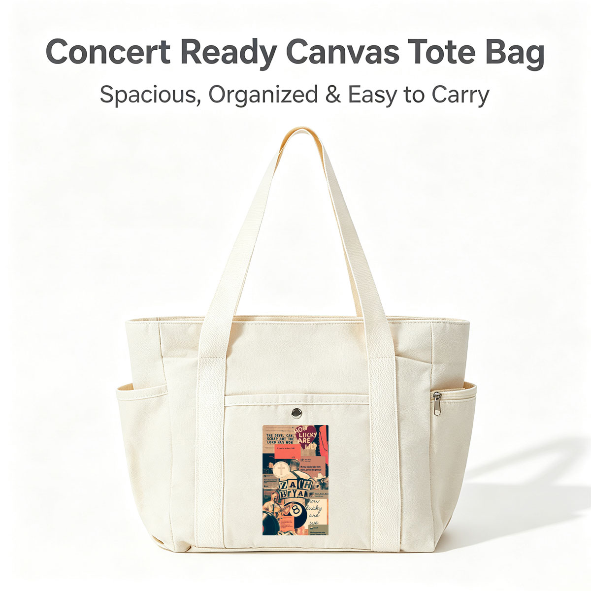 Zach Bryan Collage Featuring Lyrics, Music, and Country Themes - Multi-pocket bags