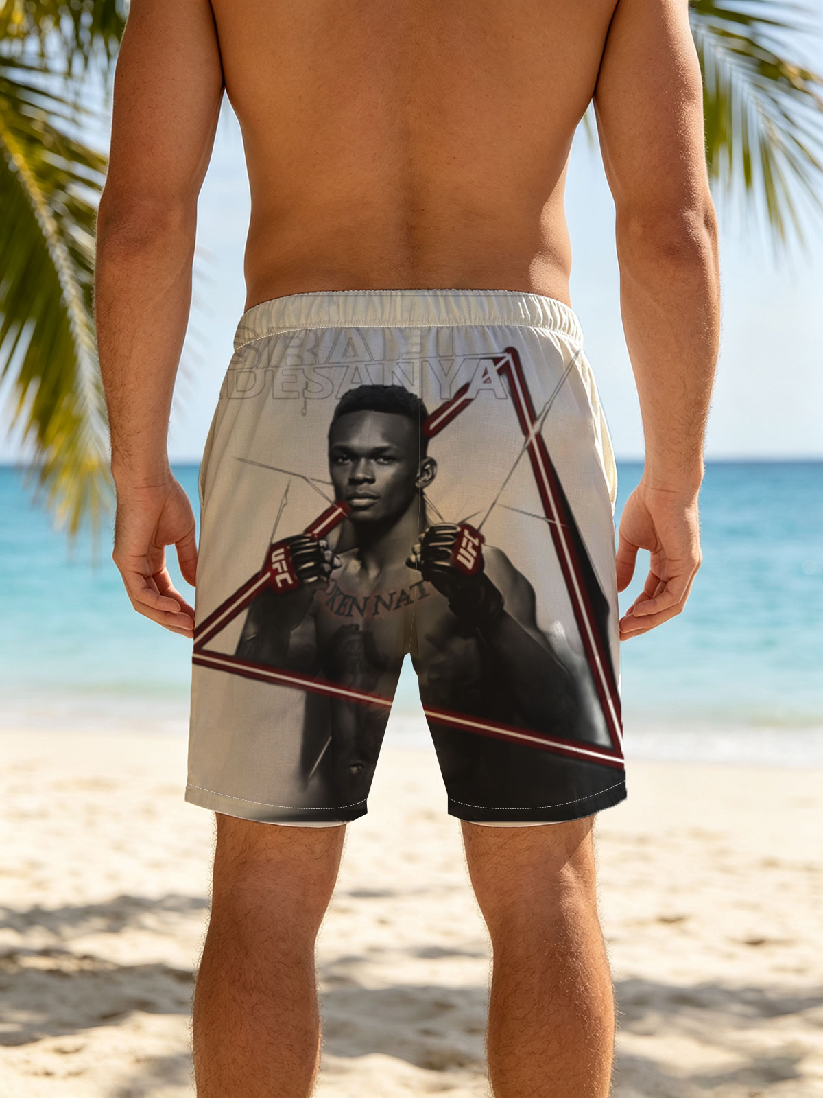 Israel Adesanya UFC Fighter Portrait -  Beach shorts