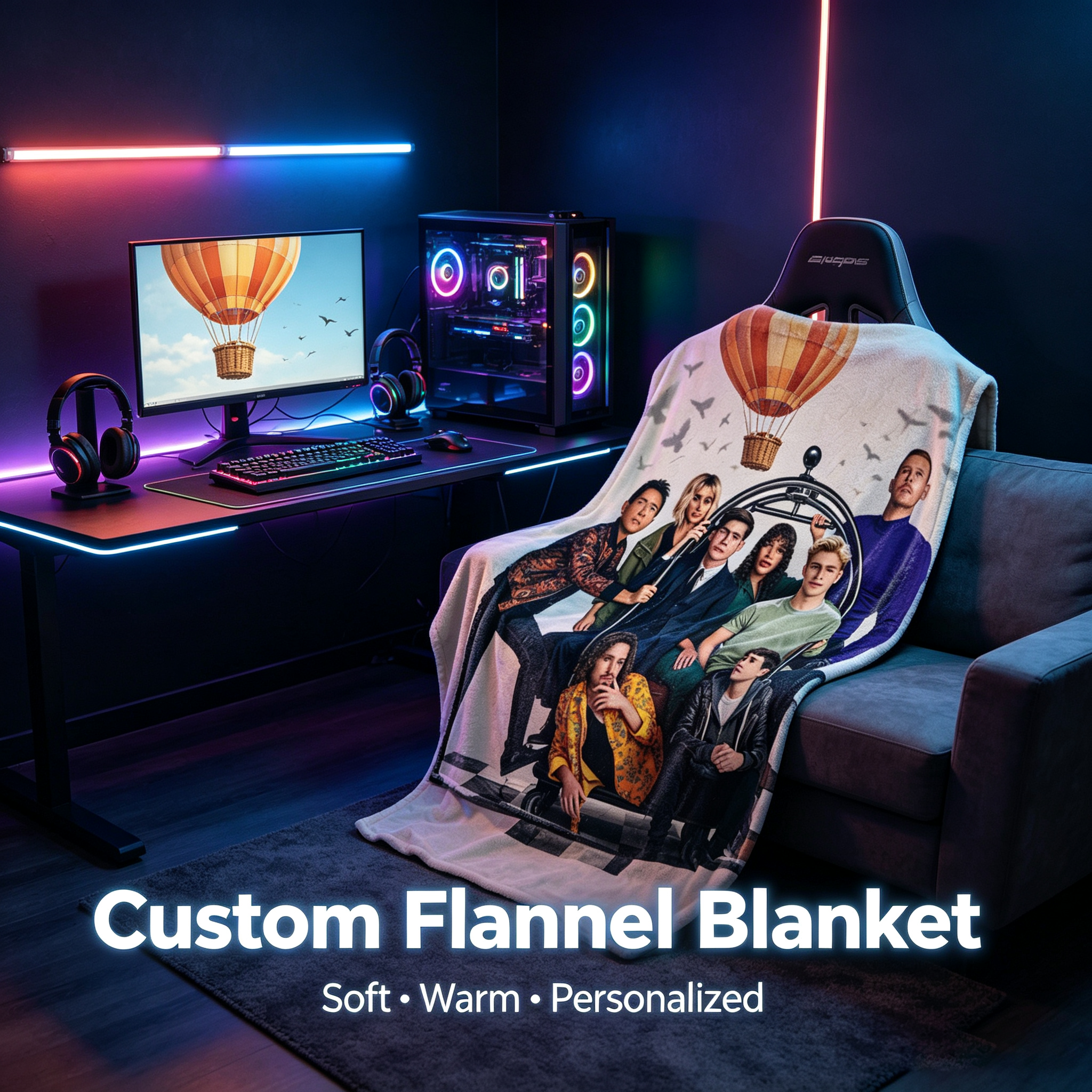Custom Face Blanket The Umbrella Academy Flannel Blanket Cozy Home Decor Gift for Fans and Collectors