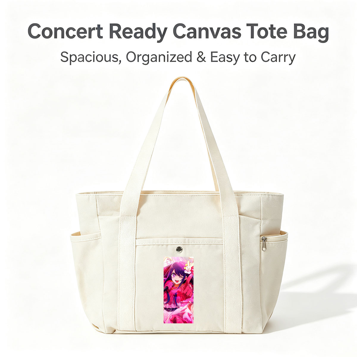 Lilac from Love Live! Superstar!! Singing with a Microphone in a Vibrant Pink Stage Performance - Multi-pocket bags