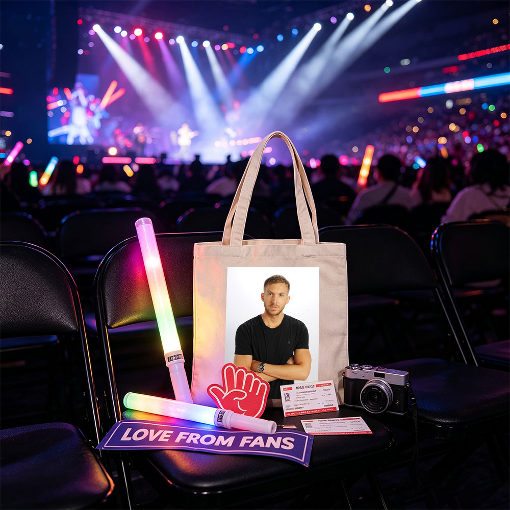 Calvin Harris Standing with Arms Crossed in Black T-Shirt Against White Background - Canvas tote bags