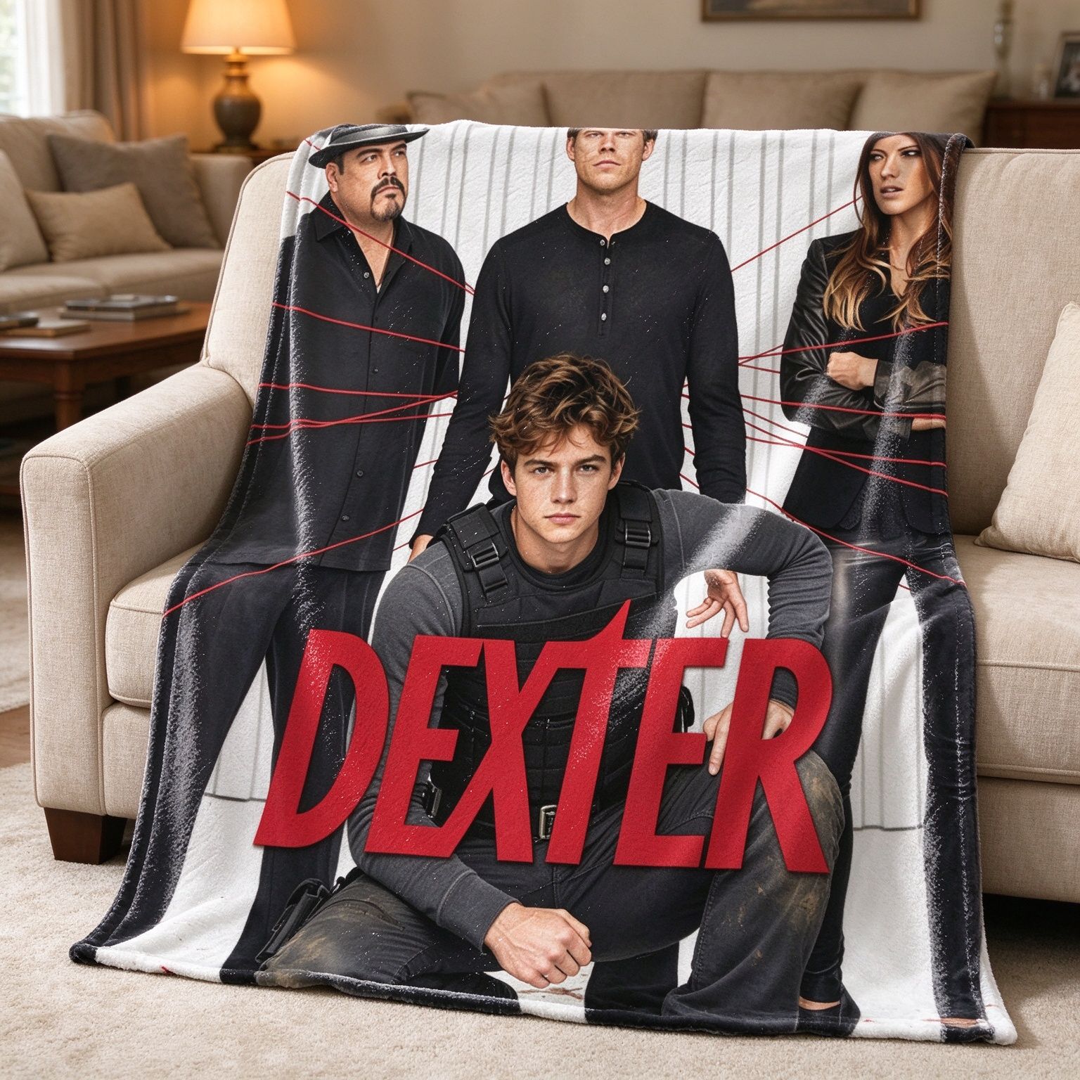 Custom Photo Face Blanket Personalized Flannel Throw with Dramatic Character Graphic Print, Ultra Soft Warm Bed Couch