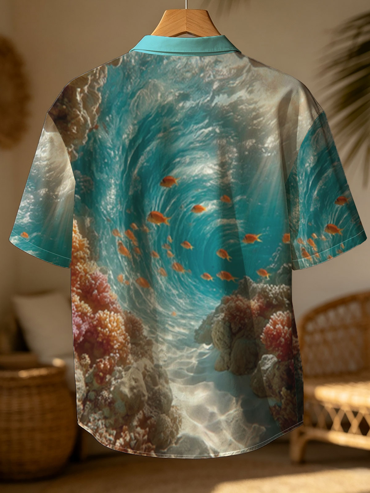 Sunlit Coral Cave with Swimming Fish -  Shirt