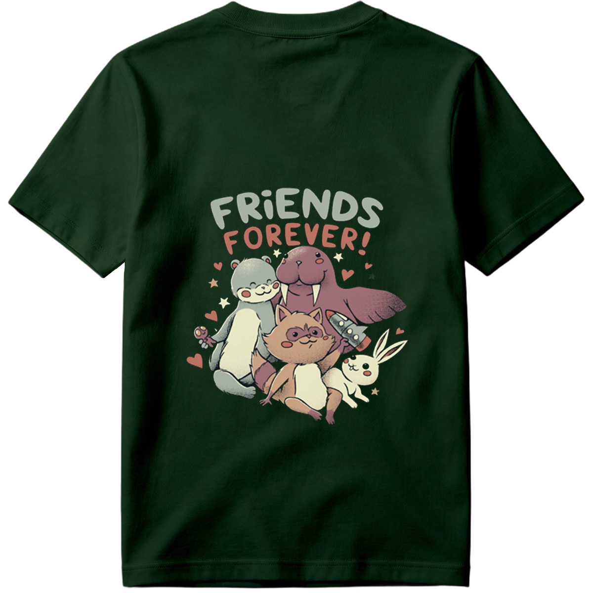 Friends Forever: Otter, Walrus, Cat, and Bunny - Tee