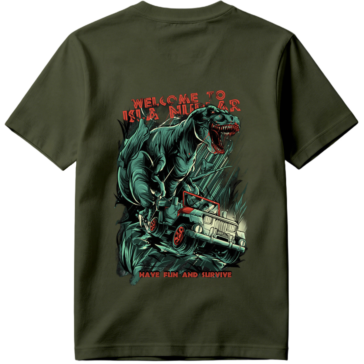 Jurassic Park T-Rex vs Jeep: Welcome to Isla Nublar - Tee