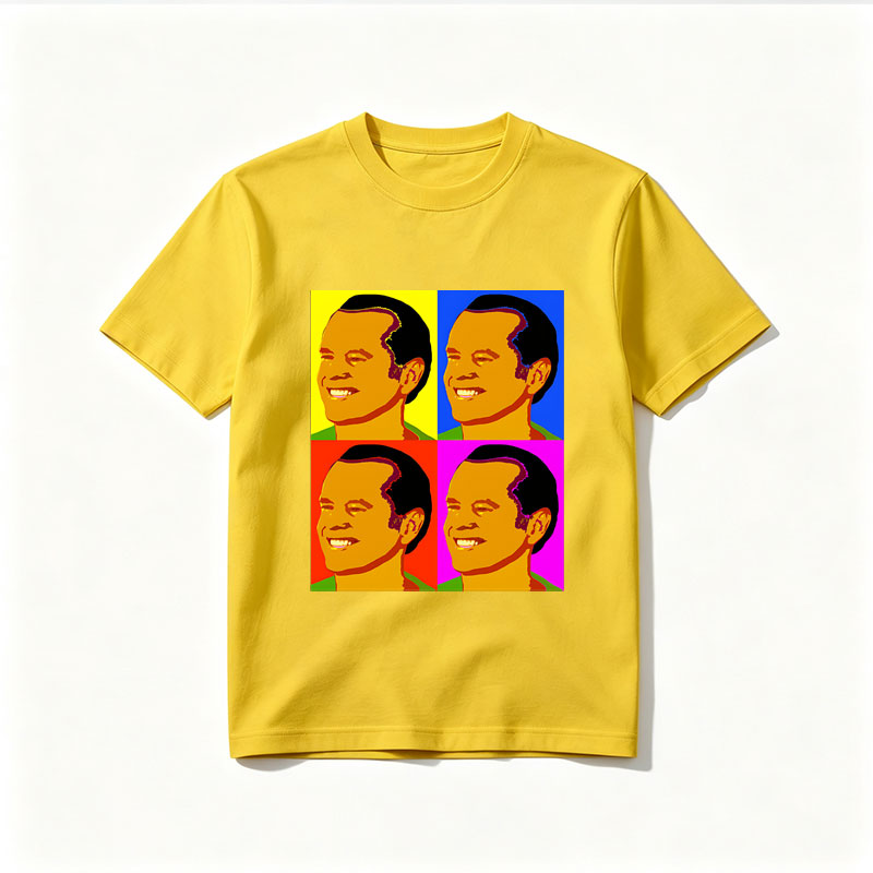 Pop Art Portrait of a Smiling Man in Four Color Blocks - Tee