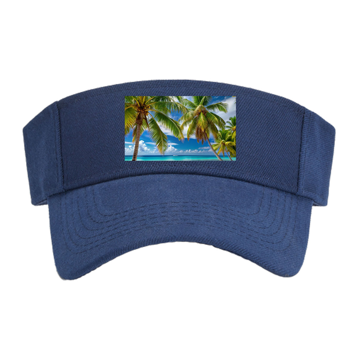 Tropical Beach with Palm Trees and Crystal Clear Water -  Visor cap