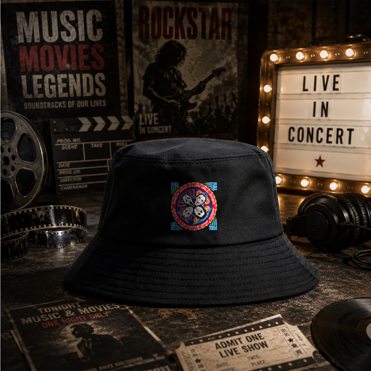 Halloween Horror Icons: Michael Myers, Ghostface, Leatherface, and Jigsaw - Fisherman's Hat