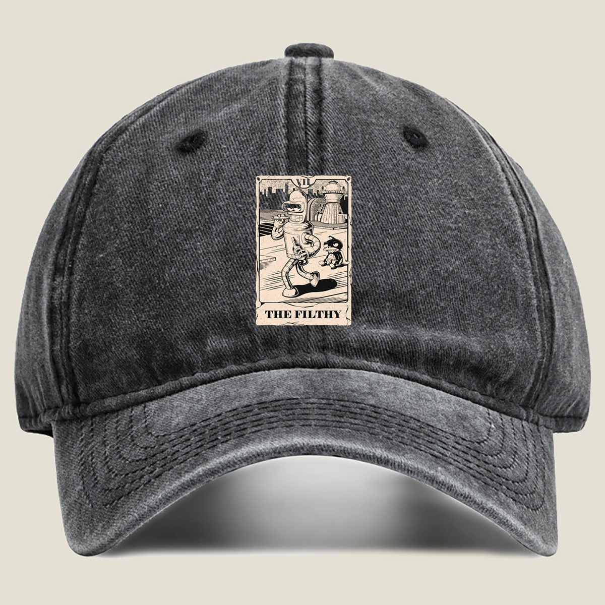 Futurama: Bender and Nibbler – The Filthy - Washed Denim - Baseball Cap