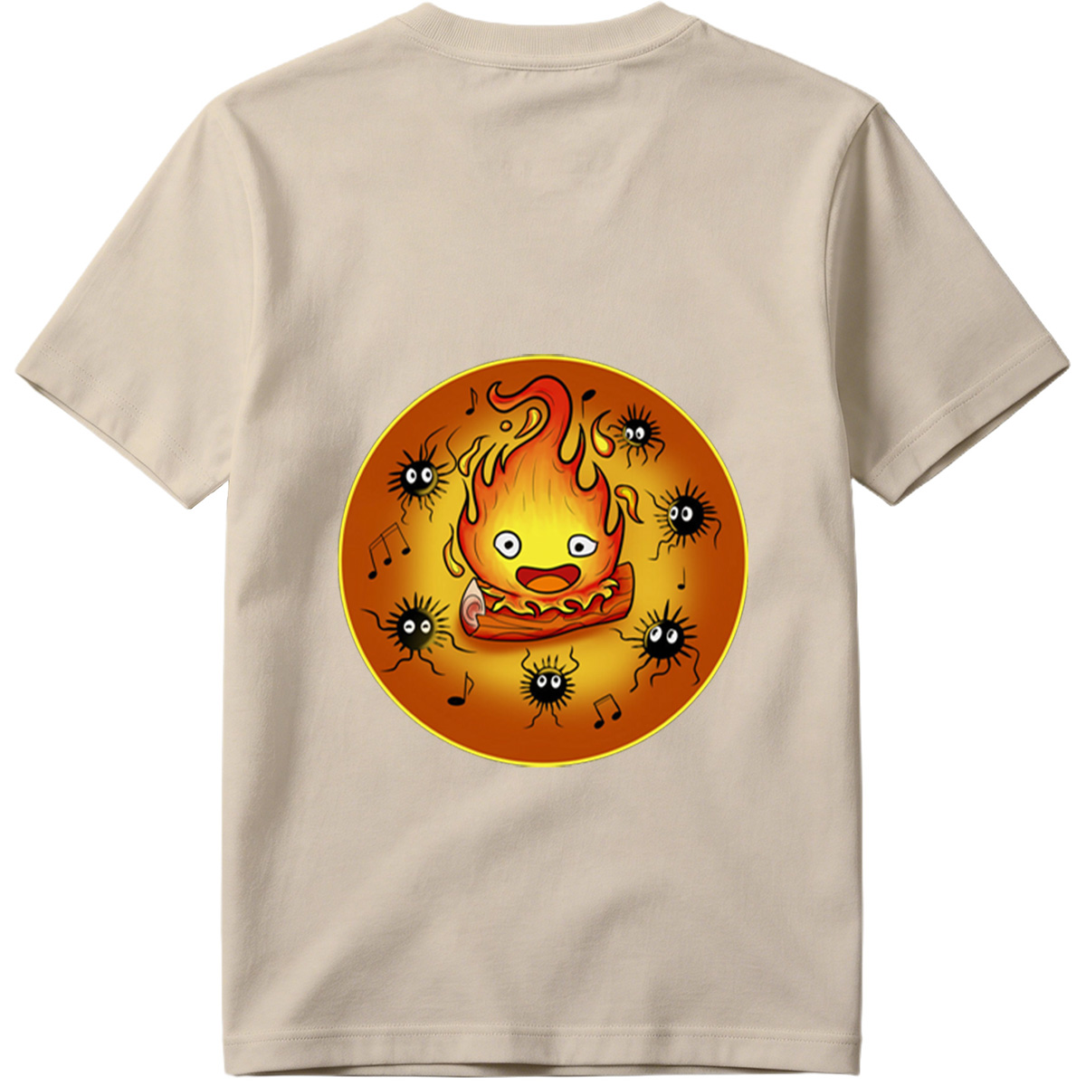 Flame Character with Spiders and Music Notes - Tee