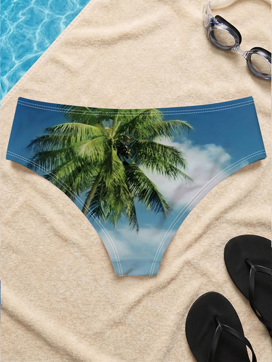Solo Palm Tree by the Ocean Road -  Men's swim trunks
