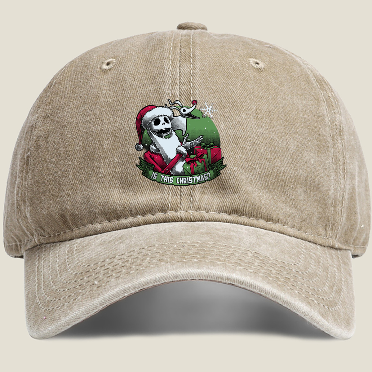Jack Skellington and Zero - Is This Christmas? - Washed Denim - Baseball Cap