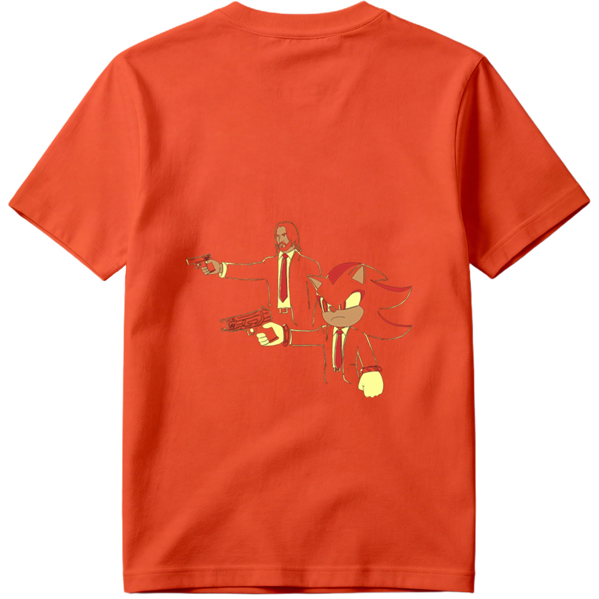 Sonic the Hedgehog and John Wick in Suit and Tie - Tee
