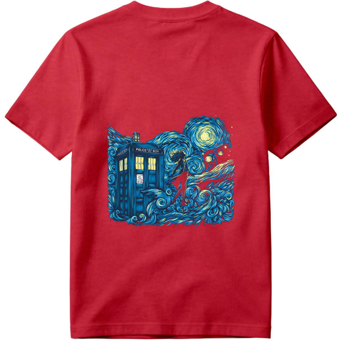 Doctor Who: TARDIS and Companion in Starry Night - Tee
