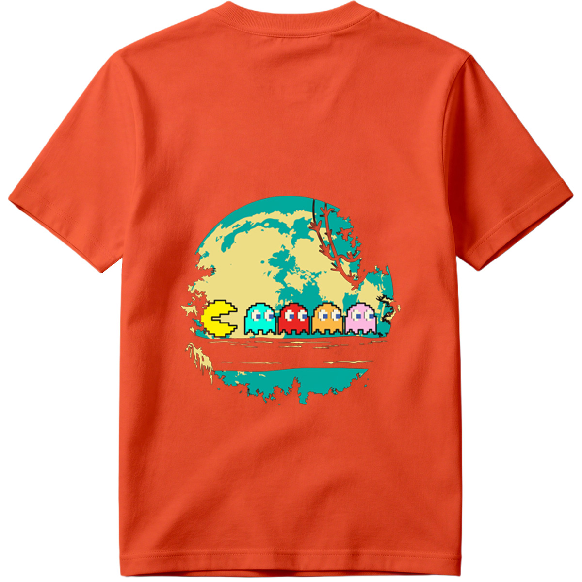 Pac-Man and Ghosts Under the Moon - Tee