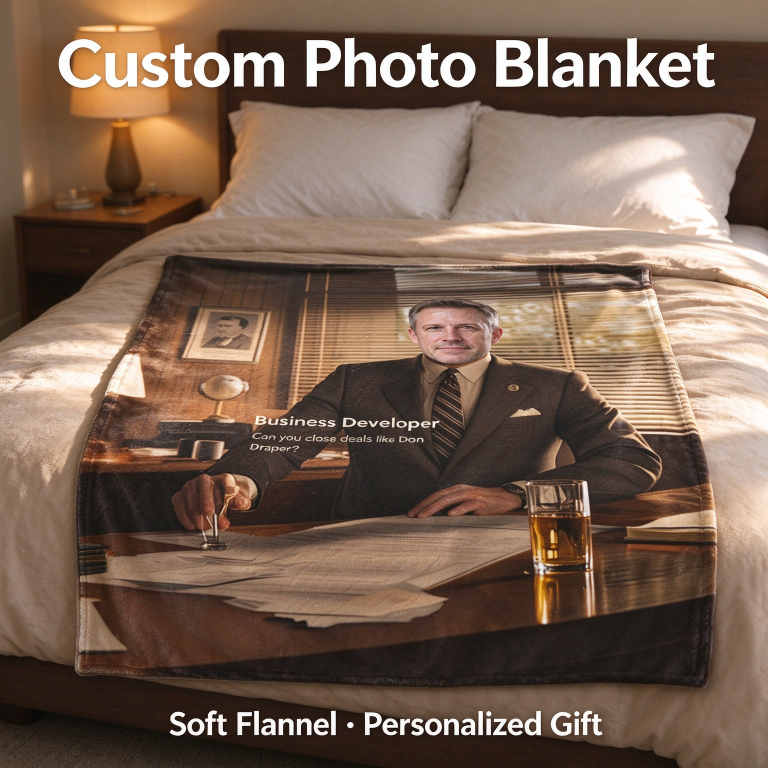 Custom Photo Blanket Ultra Soft Flannel Throw with Personalized Picture Print Ideal Personalized Gift for Bed Couch