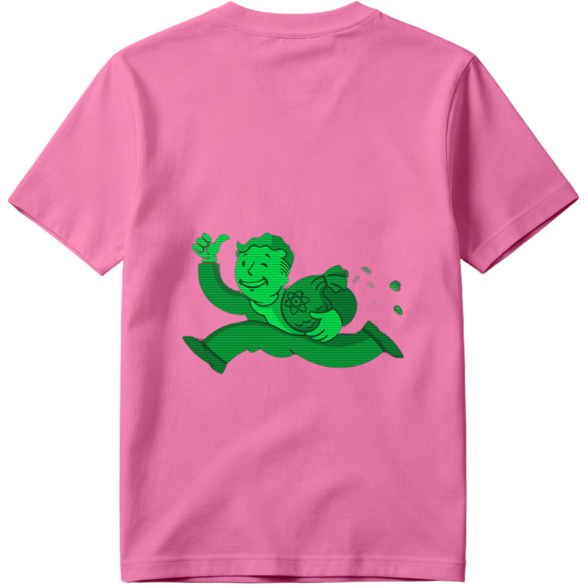 Vault Boy from Fallout Running with a Bag of Atoms - Tee