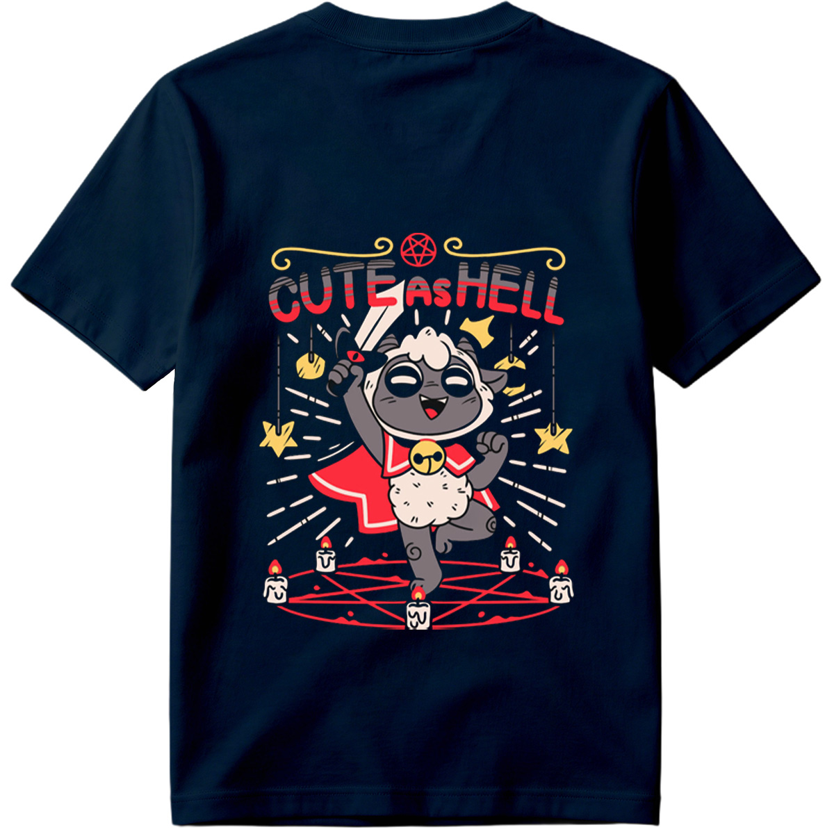 Cute as Hell: Devilish Sheep Character Design - Tee