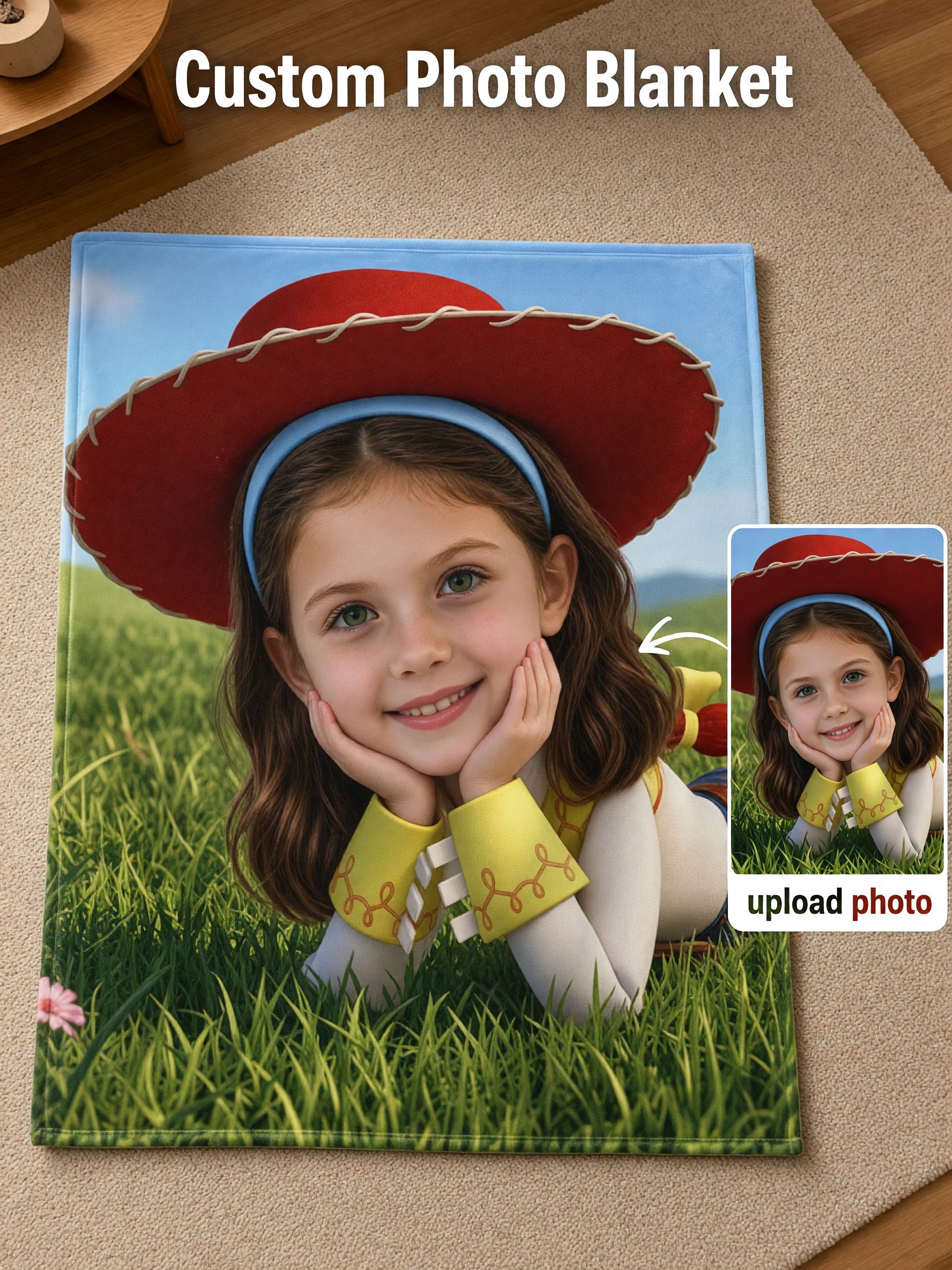 Custom Photo Face Blanket Personalized Flannel Fleece Throw, Ultra Soft Picture Keepsake Blanket, Ideal Cozy Gift