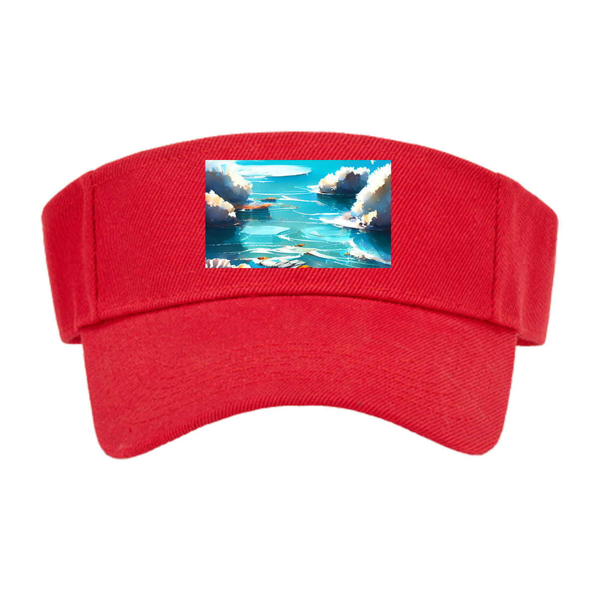 Crystal Clear Ocean with Shells and Sailboat -  Visor cap