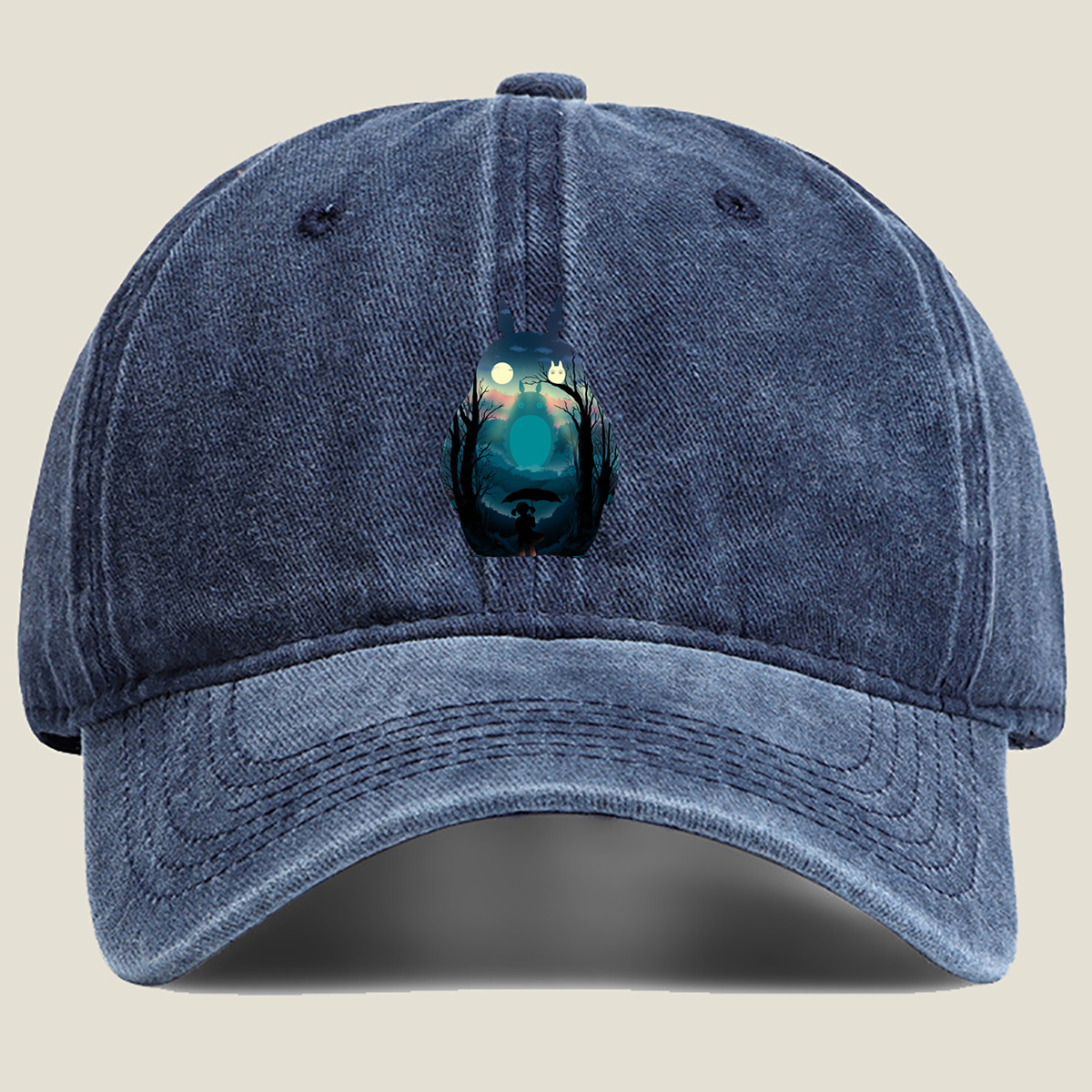 Totoro and the Moonlit Forest - Washed Denim - Baseball Cap