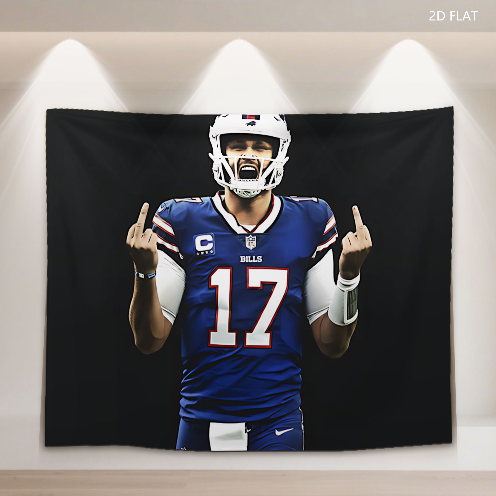 Josh Allen, Buffalo Bills QB #17, Captain, NFL Football Player - Tapestry