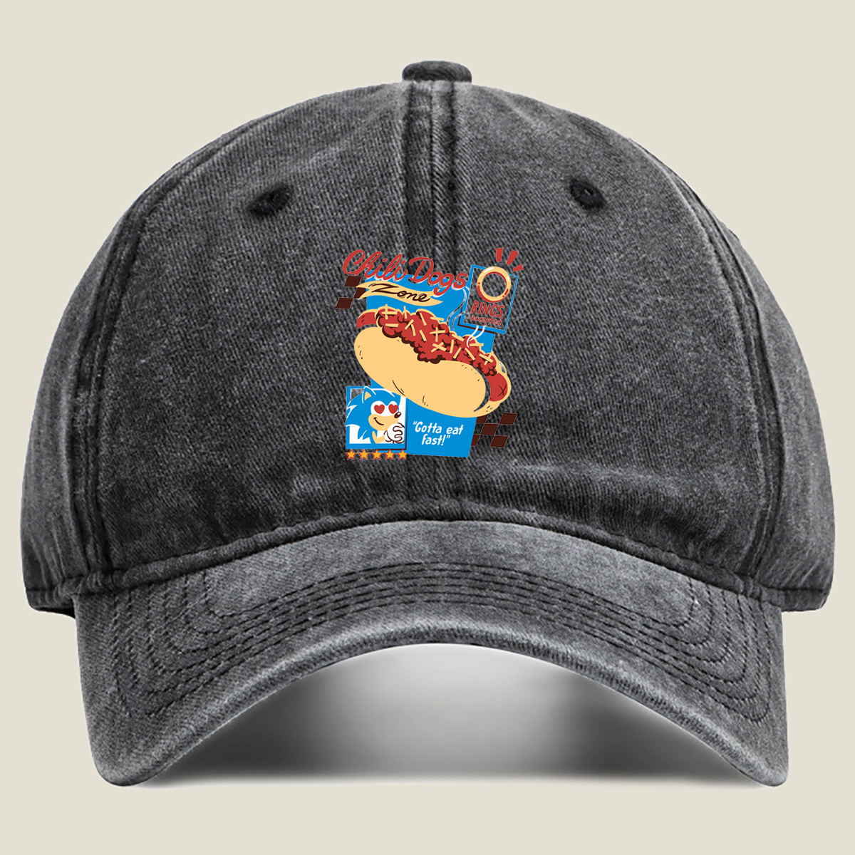 Sonic the Hedgehog Chili Dogs Zone - Washed Denim - Baseball Cap
