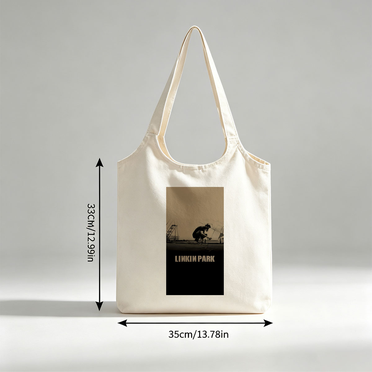 Linkin Park - Artist on Rooftop with Spray Paint and Industrial Background - Canvas shoulder bags/