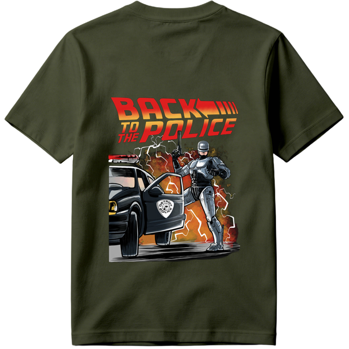 Back to the Police: RoboCop and Detroit Police Car - Tee