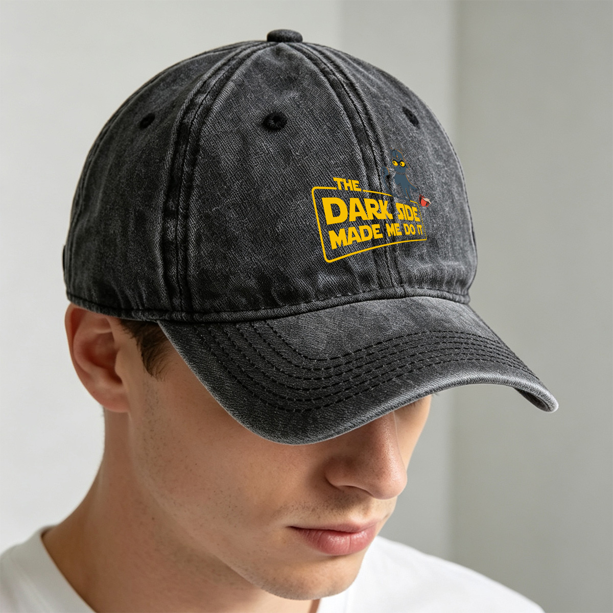 Star Wars: The Dark Side Made Me Do It – Cat Edition - Washed Denim - Baseball Cap