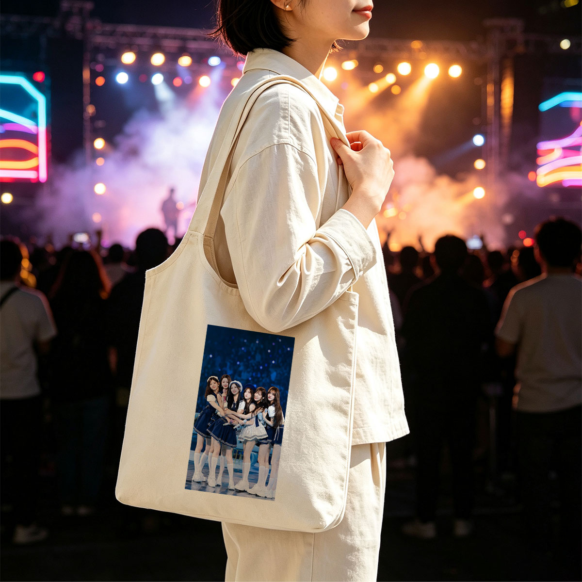 IVE in Sailor Outfits on Stage at Concert Performance - Canvas shoulder bags/
