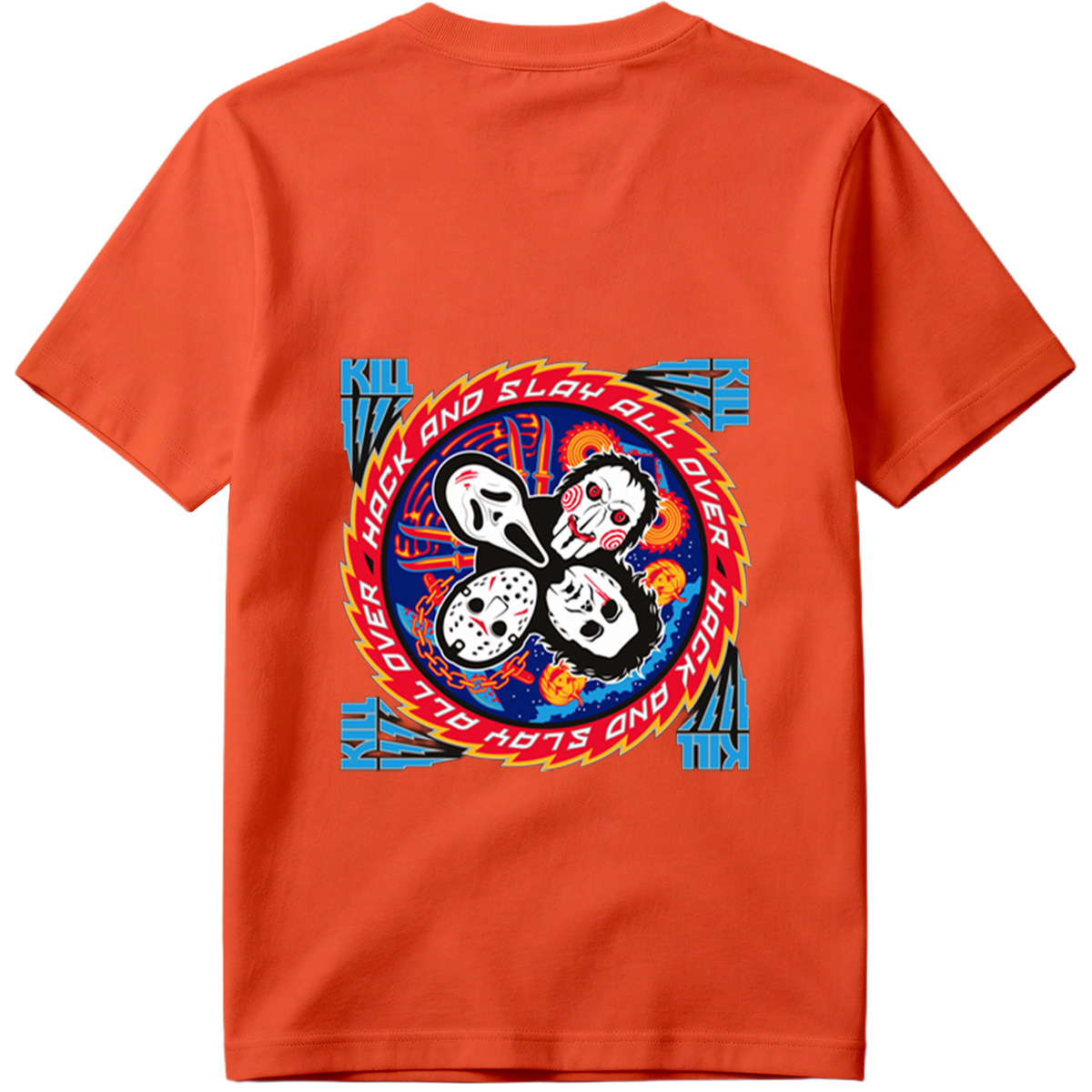 Halloween Horror Icons: Michael Myers, Ghostface, Leatherface, and Jigsaw - Tee